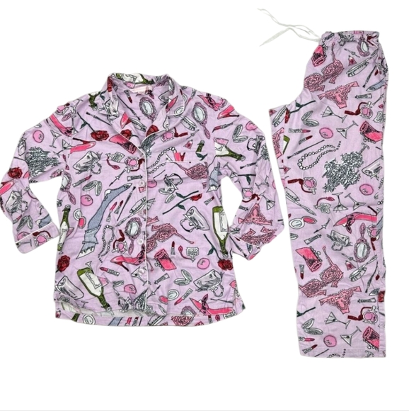 Victoria's Secret Other - Victorias Secret Bundle Pink Night Shirt Top Jams Pant